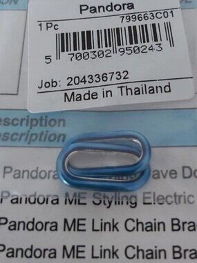 Authentic Pandora Sterling Silver ME Styling Electric Blue Double Link 799663C01